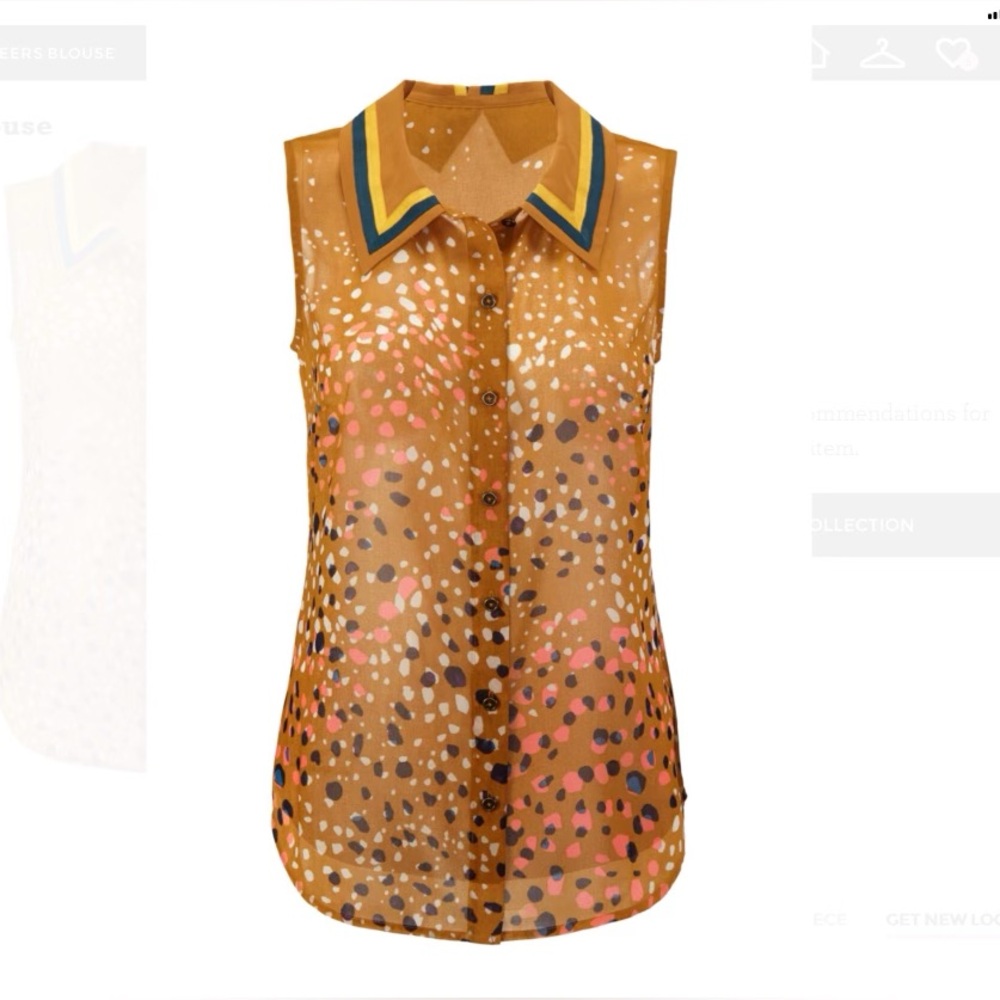 CAbi Multicolor Spotted Button Down Shirt